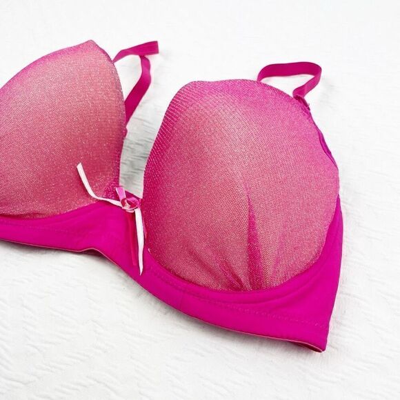 BUY 1 GET 1 FREE Chuns perfect shape lingerie bra 34d hot pink shimmer bridal li - Picture 3 of 11